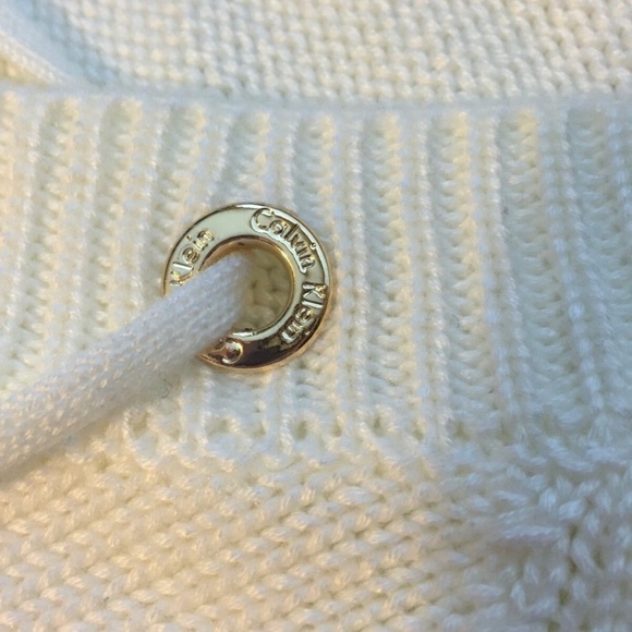 NWT Calvin Klein Women's White Laced-Up Grommet Mix Sweater Plus Size 1X - Picture 10 of 13
